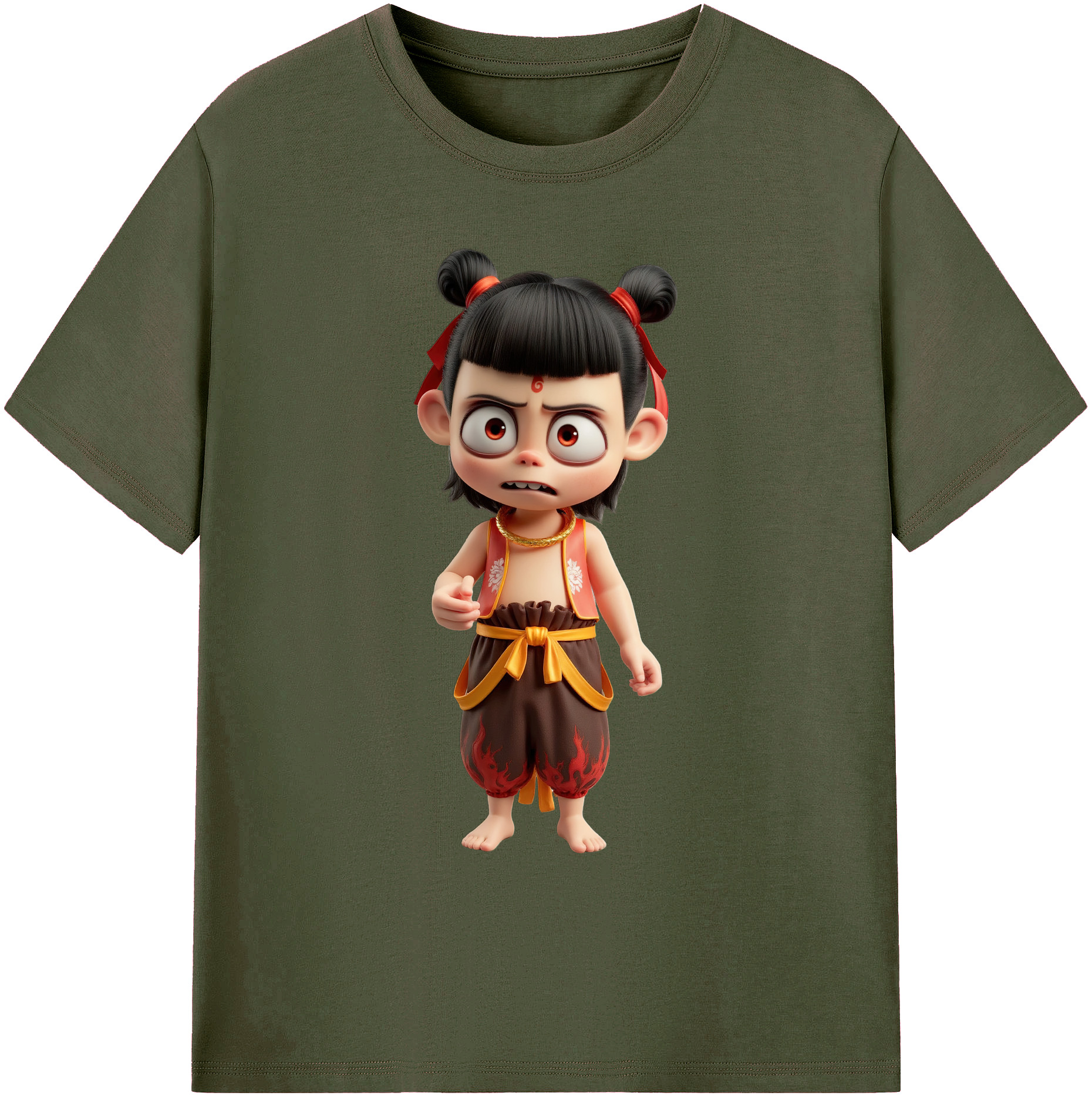（画像用） Ne Zha 2 ナタ 魔童の大暴れ 綿100％ メンズ半袖Tシャツ｜肌触りやわらか＆通気性